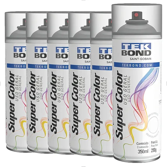 Kit Com 6 Tintas Spray Verniz Fosco 350ml Tekbond Foto 1