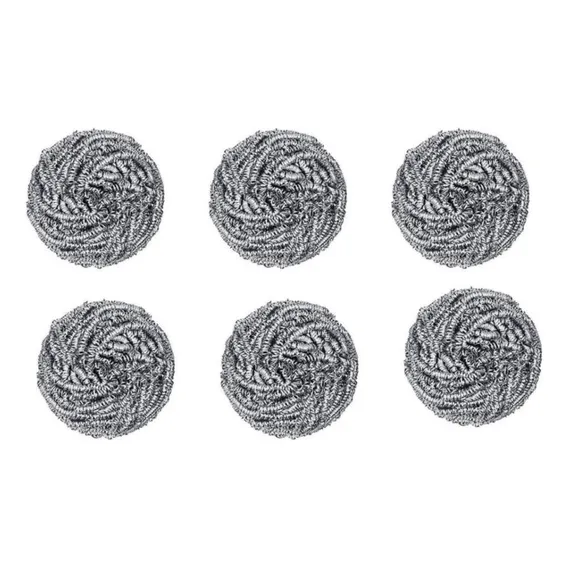 Kit Com 6 Un Esponja De Aço Inox Bucha Tira Sujeira Grossa Foto 1