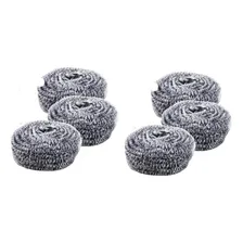 Kit Com 6 Un Esponja De Aço Inox Bucha Tira Sujeira Grossa Foto mini  2