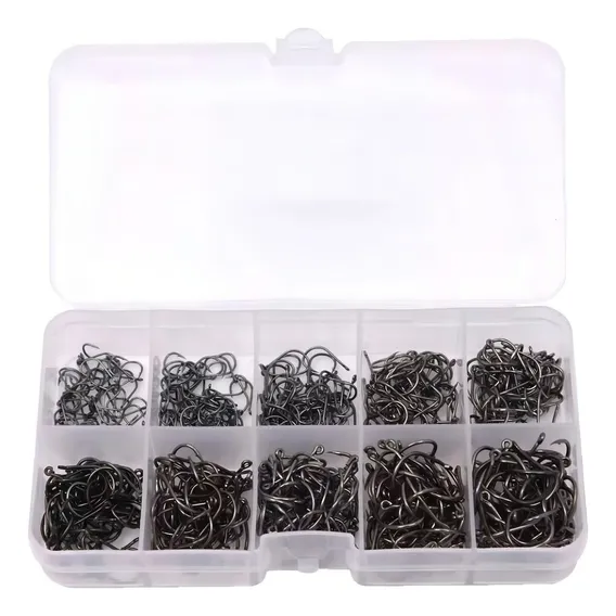 Kit Com 600 Anz贸is A莽o Carbono #3 Ao #12 + Caixa Pesca Anzol Foto 1