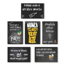 Kit Com 7 Placas - Mdf - 30x20cm - Frases De Boteco Cerveja Foto mini  2