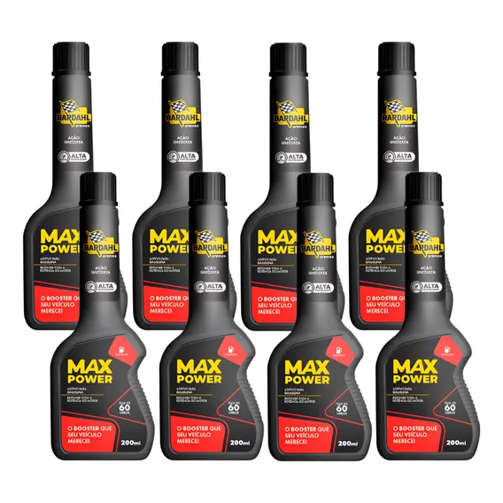Kit Com 8 Aditivos Gasolina Bardahl Max Power Octane Booster Foto 1