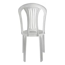 Kit Com 8 Cadeiras Bistrô Em Plástico Suporta Até 182 Kg Assento Branco Foto mini 2