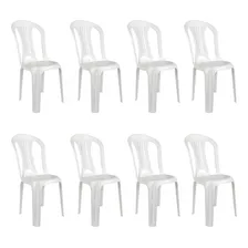 Kit Com 8 Cadeiras Bistrô Em Plástico Suporta Até 182 Kg Assento Branco Foto mini 1