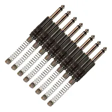 Kit Com 8 Plug P10 Mono Metal Com Mola Espiral Niquelado Foto mini 1