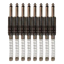 Kit Com 8 Plug P10 Mono Metal Com Mola Espiral Niquelado Foto mini 2