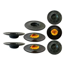 Kit Com 8 Pratos Invertidos Em Pedra Sabão Para Risoto Foto  mini 1