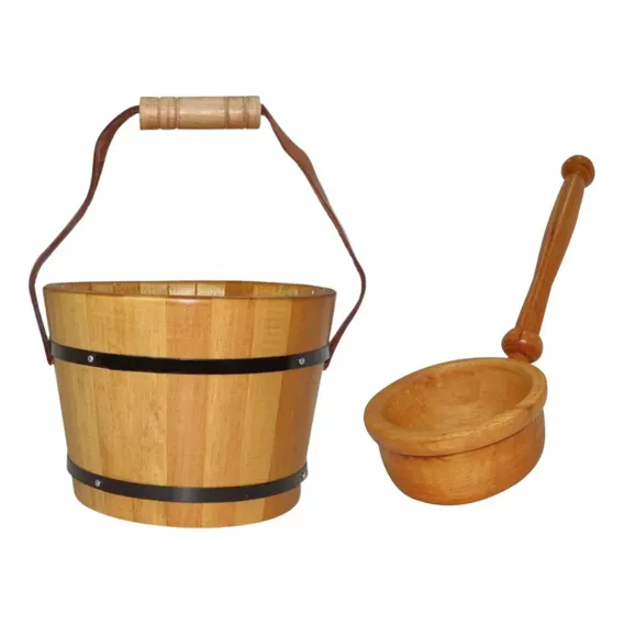 Kit Com Balde E Concha Para Sauna Seca Foto 1