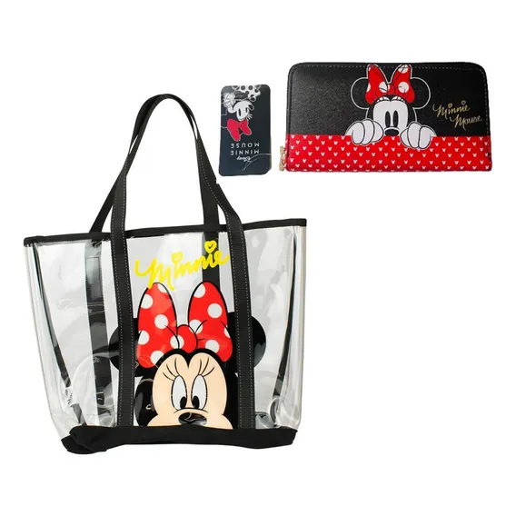 Kit Com Bolsa E Carteira Minnie Disney Cor Transparente Foto 1
