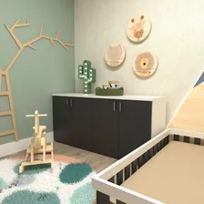 Kit Com Cama Casal Infantil E Armário Baixo Montessoriano Foto mini 2
