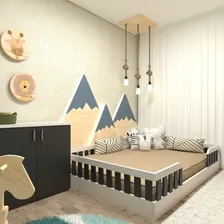 Kit Com Cama Casal Infantil E Armário Baixo Montessoriano Foto mini 1