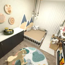 Kit Com Cama Casal Infantil E Armário Baixo Montessoriano Foto mini 4