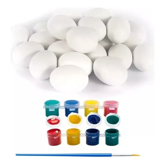 Kit Com Ovos Para Pintar Colorir Enfeite De Páscoa Decoração Foto 1