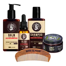 Kit Com Produtos Para Barba E Cabelo Shampoo Balm Pomada Foto  mini 1