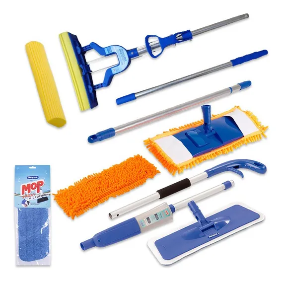 Kit Com Refil Extra Spray Mop Mop Tira Pó Rodo Mágico Foto 1