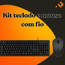 Kit Combo Teclado E Mouse Com Fio Usb Cor Preto Layout Abnt2 Piracomp Foto mini  3