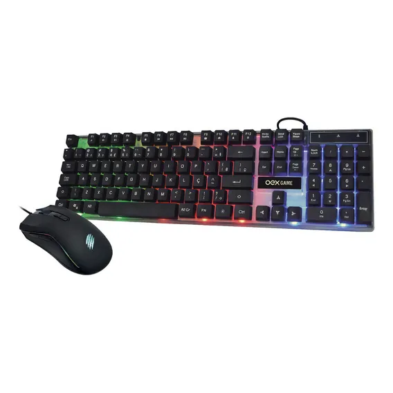 Kit Combo Teclado E Mouse Oex Tm305 2.400dpi Horus Preto Foto 1
