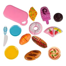 Kit Comidinha Com Velcro Crec Crec Brinquedo De Cortar 15pçs Foto mini  2