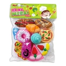 Kit Comidinha Com Velcro Crec Crec Brinquedo De Cortar 15pçs Foto mini  3