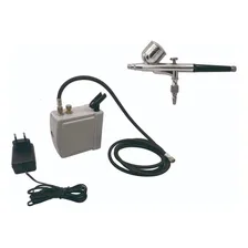 Kit Completo Aerografia Mini Compressor Ar + Aerógrafo 0,3mm Foto  mini 1