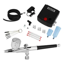 Kit Completo Aerografia Mini Compressor Ar + Aer贸grafo 0,3mm Foto mini 1