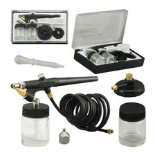 Kit Completo Aerografo Profissional 0,3mm 2 Cubas Vidro Foto mini 2