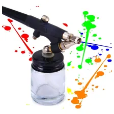 Kit Completo Aerografo Profissional 0,3mm 2 Cubas Vidro Foto mini 4