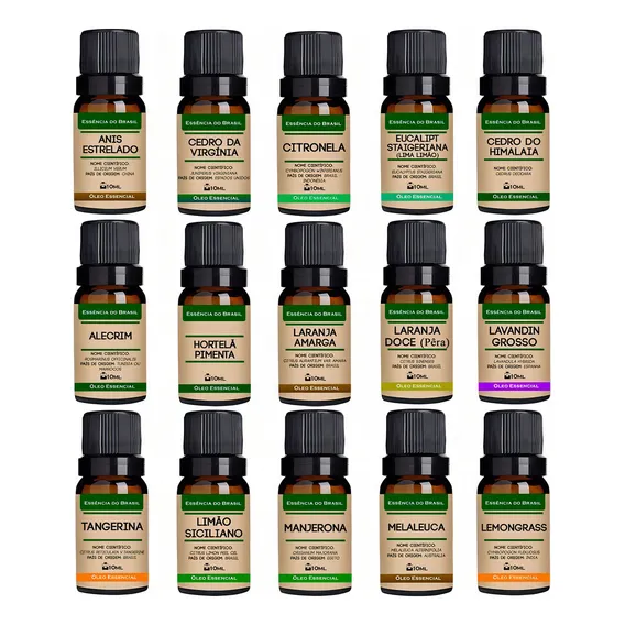 Kit Completo Aromaterapia - Top 15 Óleos Essenciais Foto 1