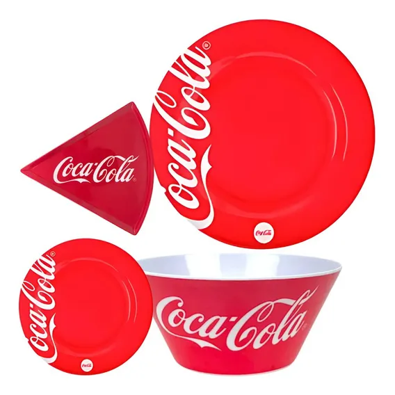 Kit Completo Coca Cola Pratos E Bowl Personalizado Cor Variado Foto 1