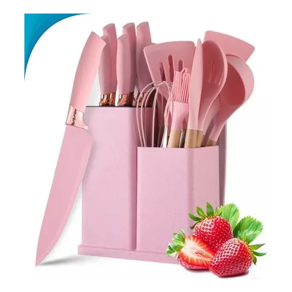 Kit Completo Facas E Utensílios Cozinha 19 Peças Preto Foto 1