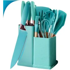 Kit Completo Facas E Utensílios Cozinha 19 Peças Preto Foto mini  2