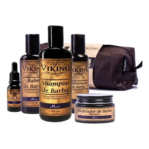 Kit Completo Para Barba Viking Mar Foto 1
