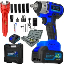 Kit Completo Parafusadeira Chave De Impacto A Bateria Profissional + Case + Chave Hidraulica + Jogo Soquete 40 Peças Foto mini 1