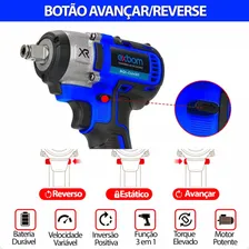 Kit Completo Parafusadeira Chave De Impacto A Bateria Profissional + Case + Chave Hidraulica + Jogo Soquete 40 Peças Foto mini 4