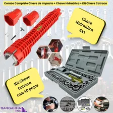 Kit Completo Parafusadeira Chave De Impacto A Bateria Profissional + Case + Chave Hidraulica + Jogo Soquete 40 Peças Foto mini 2