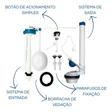 Kit Completo Reparo Caixa Acoplada Do Vaso Icasa 1.6gpf 6lpf Foto mini 2