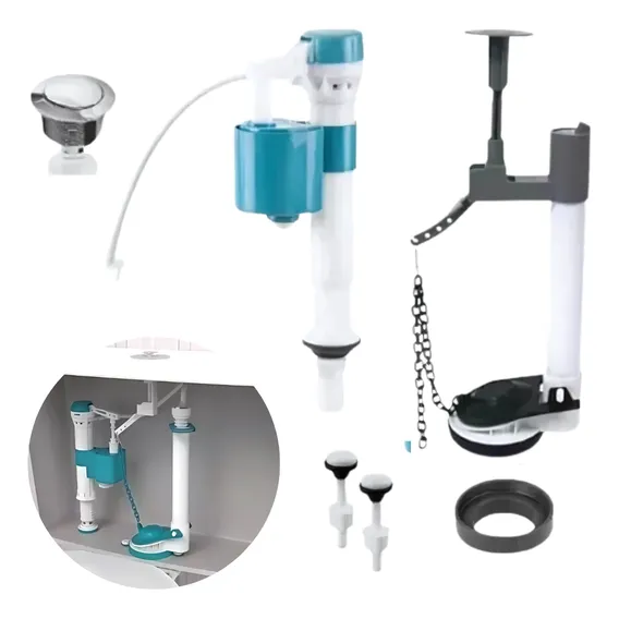 Kit Completo Reparo Universal Caixa Acoplada Descarga Bacia Foto 1