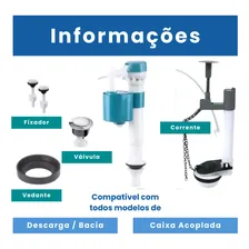 Kit Completo Reparo Universal Caixa Acoplada Descarga Bacia Foto mini 3