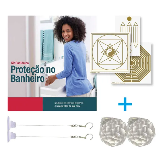 Kit Completo Tratamento Energias Do Banheiro Com 2 Cristais Foto 1