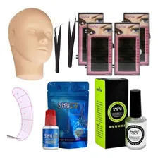 Kit Completo Treinamento Alongamento Cílios Fio A Fio Boneca Foto mini 1