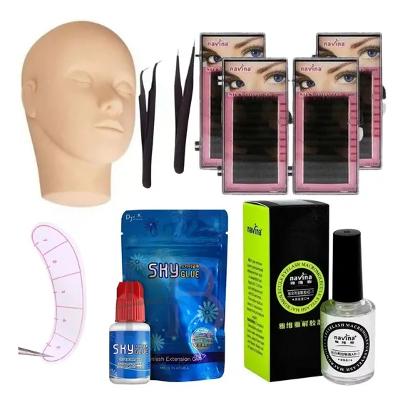 Kit Completo Treinamento Alongamento Cílios Fio A Fio Boneca Foto 1