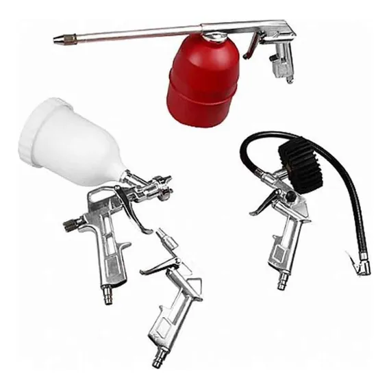 Kit Compressor Pistola Limpeza Calibrador C/ 5 Peças Schluz Foto 1