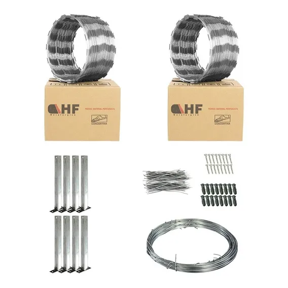 Kit Concertina P/muro Cerca Ouriço C/ 20m 30cm - Cod 22 Foto 1