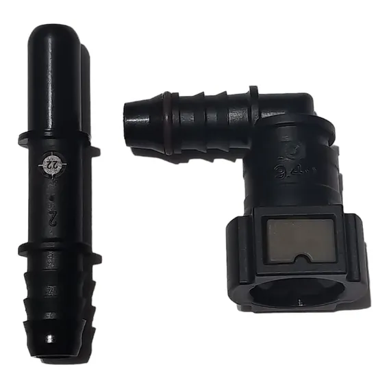 Kit Conector Engate Rapido 90graus 10mm X 10mm Mangueira Inj Foto 1