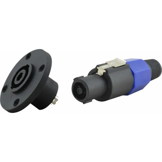 Kit Conector Macho Speakon Azul 4 Polos Com Conector Femea Foto 1