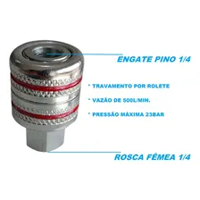 Kit Conectores Engate Rapido 1/4 Npt Pneumáticos Compressor Foto mini  2
