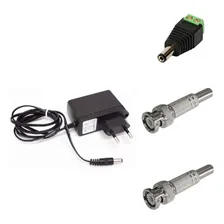 Kit Conectores Fonte Cftv Camera Segurança + Fonte 12v Foto mini 1