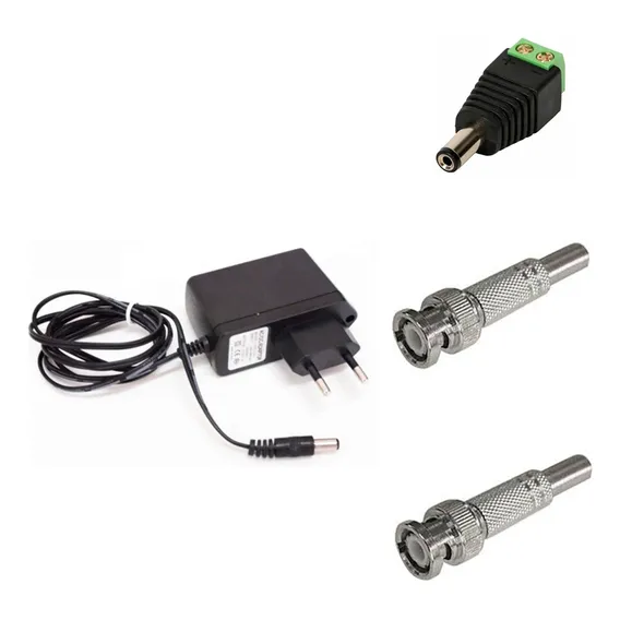 Kit Conectores Fonte Cftv Camera Segurança + Fonte 12v Foto 1