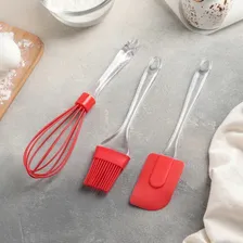 Kit Confeiteiro Colher Espátula Pão Duro Pincel De Silicone Cor Sortido Foto  mini 1
