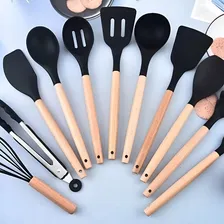 Kit Conjunto 19 Pçs De UtensĂlios Facas Silicone E Plástico Cor Preto Foto mini 3